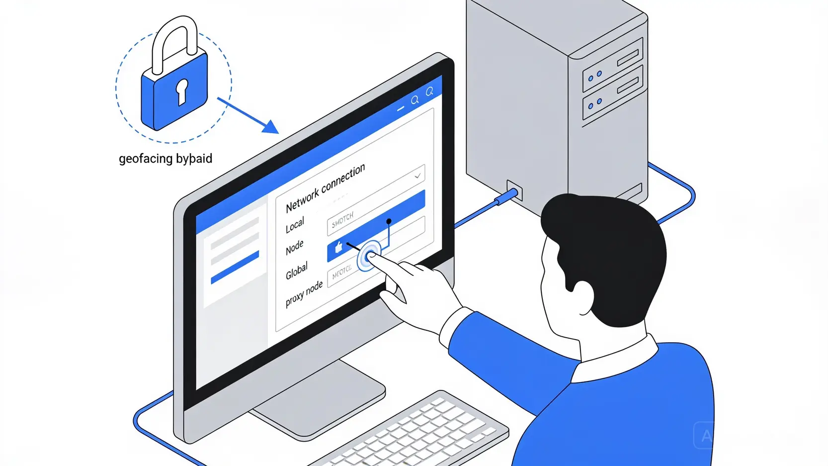 ChatGPT网络连接与全局代理设置示意图